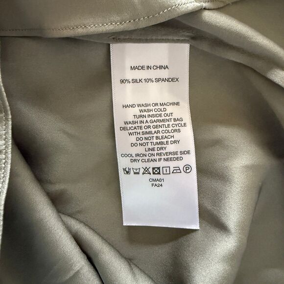 Quince Seagrass Washable Stretch Silk Tank Top Womens Silk Blend Sz M - Picture 6 of 9